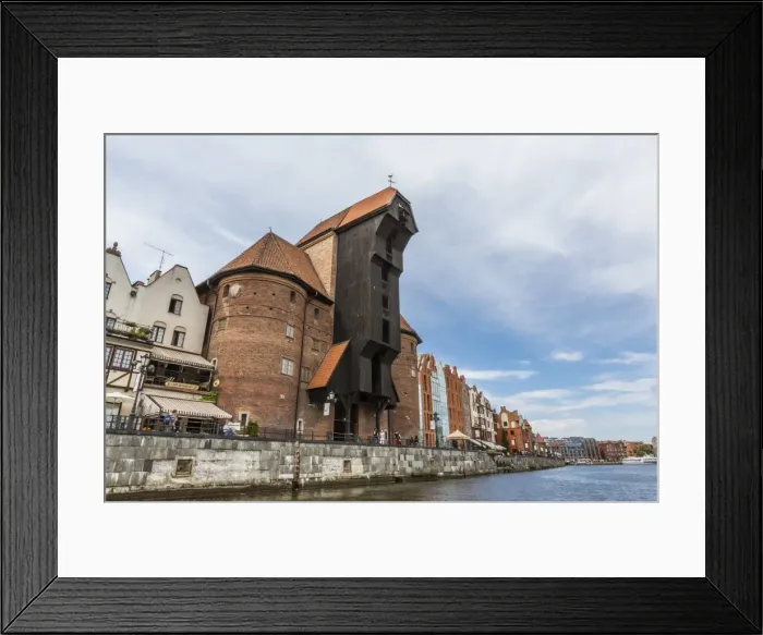 Framed Print : View of the Gdansk Crane from the Vistula River, Gdansk, Poland, Europe