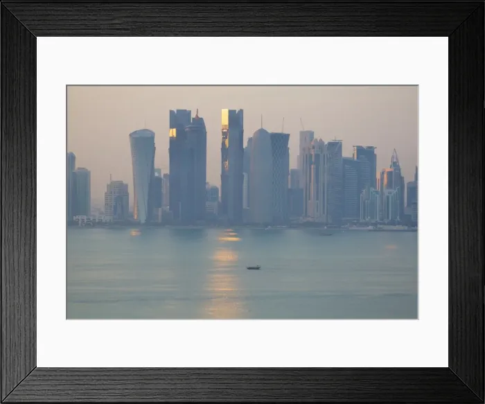 Framed Print : West Bay Central Financial District from East Bay District, Doha, Qatar, Middle East Framed Print : West Bay Central Financial District from East Bay District, Doha, Qatar, Middle East