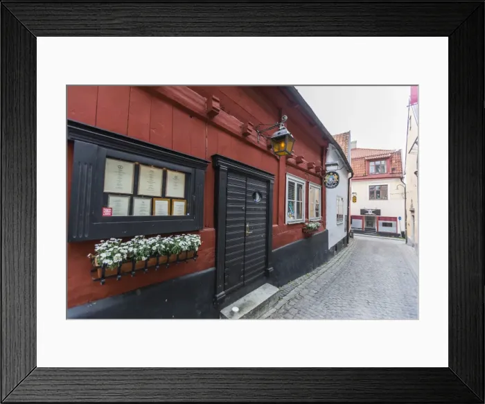 Framed Print : Cottages and cobblestone streets in the town of Visby, UNESCO World Heritage Site, Gotland Island, Sweden, Scandinavia, Europe Framed Print : Cottages and cobblestone streets in the town of Visby, UNESCO World Heritage Site, Gotland Island, Sweden, Scandinavia, Europe