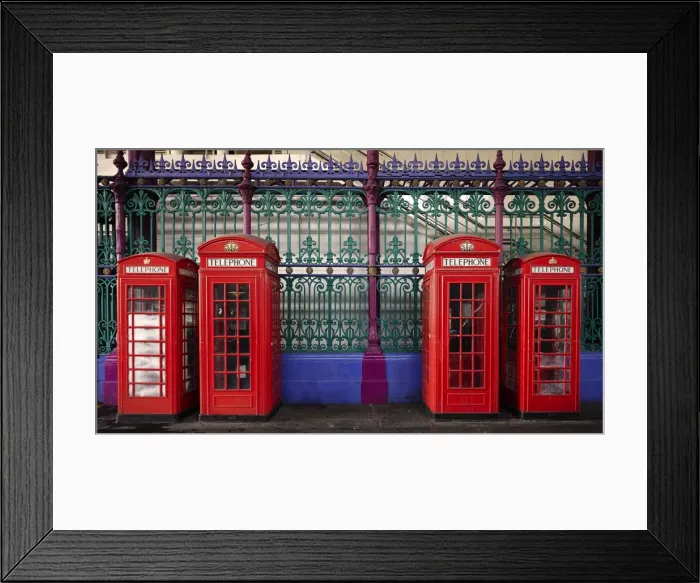 Framed Print : London red phone boxes, Smithfield Market, London, England, United Kingdom, Europe Framed Print : London red phone boxes, Smithfield Market, London, England, United Kingdom, Europe