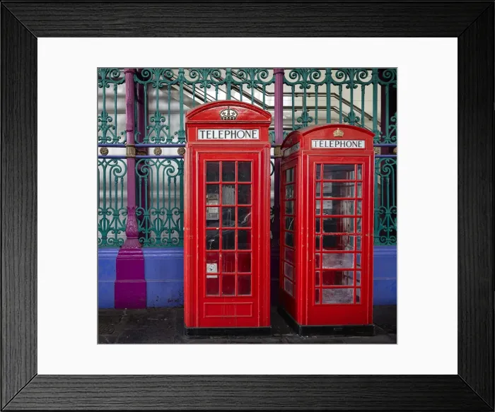 Framed Print : London red phone boxes, Smithfield Market, London, England, United Kingdom, Europe Framed Print : London red phone boxes, Smithfield Market, London, England, United Kingdom, Europe