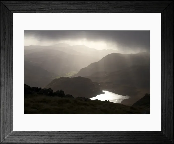 Framed Print : Llyn Bochlwyd, and the Ogwen Valley from Glyder Fach, Snowdonia National Park, Gwynedd, Wales, United Kingdom, Europe Framed Print : Llyn Bochlwyd, and the Ogwen Valley from Glyder Fach, Snowdonia National Park, Gwynedd, Wales, United Kingdom, Europe