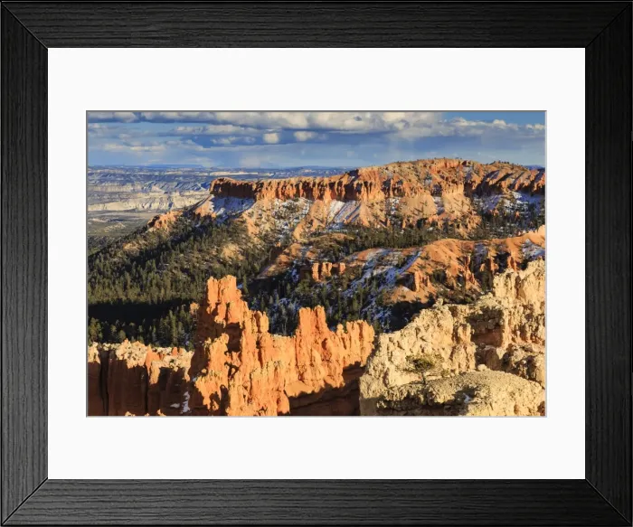 Framed Print : Late afternoon sun lights hoodoos and rocks through a cloudy sky in winter, Sunset Point, Bryce Canyon National Park, Utah, United States of America, North America Framed Print : Late afternoon sun lights hoodoos and rocks through a cloudy sky in winter, Sunset Point, Bryce Canyon National Park, Utah, United States of America, North America