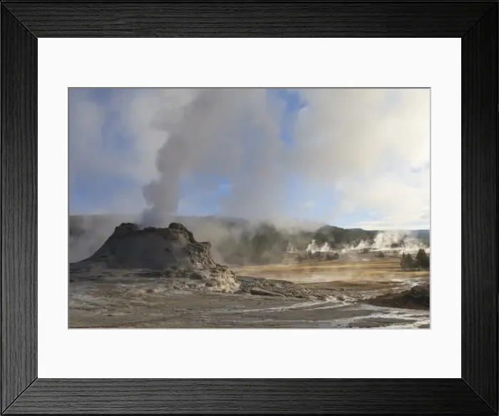 Framed Print : Castle Geyser and steamy surrounds, Upper Geyser Basin, Yellowstone National Park, UNESCO World Heritage Site, Wyoming, United States of America, North America Framed Print : Castle Geyser and steamy surrounds, Upper Geyser Basin, Yellowstone National Park, UNESCO World Heritage Site, Wyoming, United States of America, North America