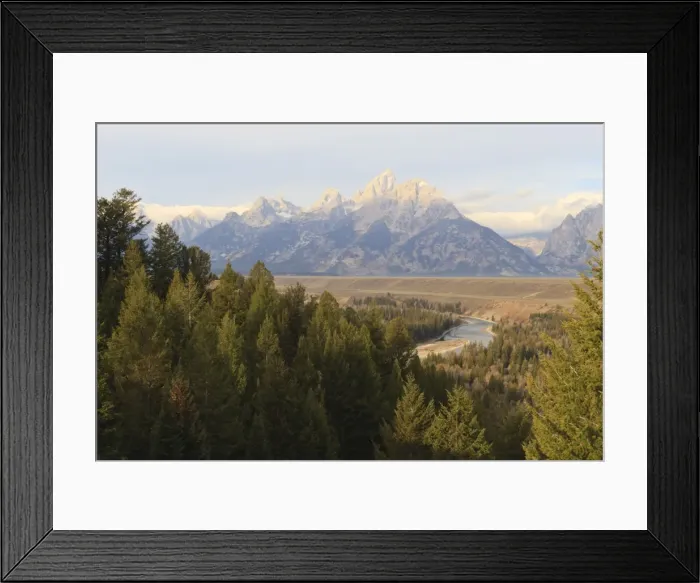Framed Print : Hazy Teton Range from Snake River Overlook in autumn (fall), Grand Teton National Park, Wyoming, United States of America, North America Framed Print : Hazy Teton Range from Snake River Overlook in autumn (fall), Grand Teton National Park, Wyoming, United States of America, North America