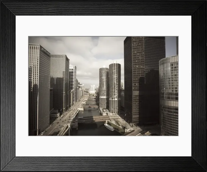 Framed Print : Skyscrapers along the Chicago River, Chicago, Illinois, United States of America, North America Framed Print : Skyscrapers along the Chicago River, Chicago, Illinois, United States of America, North America