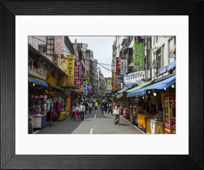 Framed Print : Business street in Danshui, suburb of Taipei, Taiwan, Asia Framed Print : Business street in Danshui, suburb of Taipei, Taiwan, Asia