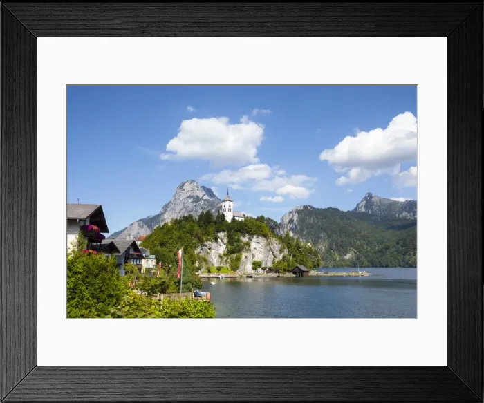 Framed Print : Johannesberg Chapel and Lake Traunsee, Traunkirchen, Salzkammergut, Upper Austria, Austria, Europe Framed Print : Johannesberg Chapel and Lake Traunsee, Traunkirchen, Salzkammergut, Upper Austria, Austria, Europe