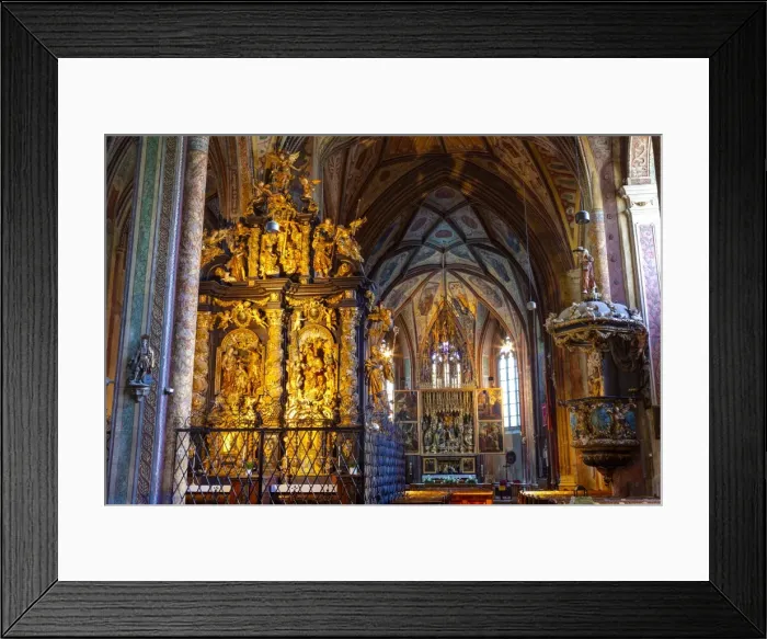 Framed Print : The wonderfully ornate interior of St. Wolfgangs Parish Church, St. Wolfgang, Wolfgangsee, Flachgau, Upper Austria, Austria, Europe