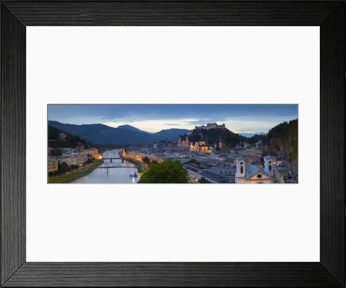 Framed Print : Hohensalzburg Fortress and Alt Stadt illuminated at dusk, Salzburg, Salzburger Land, Austria, Europe Framed Print : Hohensalzburg Fortress and Alt Stadt illuminated at dusk, Salzburg, Salzburger Land, Austria, Europe