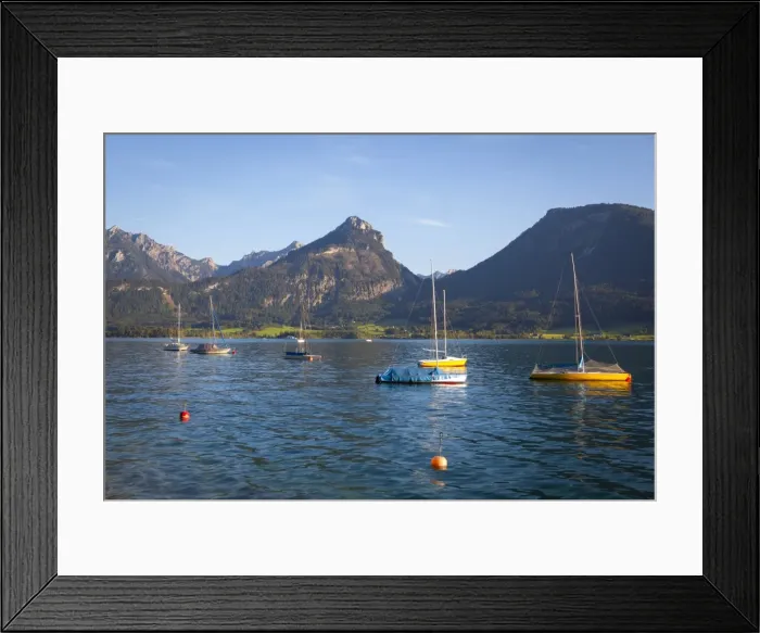 Framed Print : Yachts on Wolfgangsee lake, Flachgau, Salzburg, Upper Austria, Austria, Europe Framed Print : Yachts on Wolfgangsee lake, Flachgau, Salzburg, Upper Austria, Austria, Europe