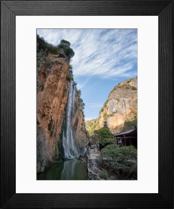 Framed Print : Waterfall and canyon at GuanYin Gorge near Lijiang, Yunnan, China, Asia Framed Print : Waterfall and canyon at GuanYin Gorge near Lijiang, Yunnan, China, Asia