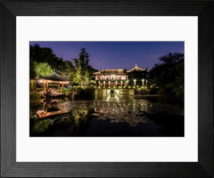 Framed Print : Illuminated Wen Ying Ge Tea House and pavilion at West Lake, Hangzhou, Zhejiang, China, Asia Framed Print : Illuminated Wen Ying Ge Tea House and pavilion at West Lake, Hangzhou, Zhejiang, China, Asia