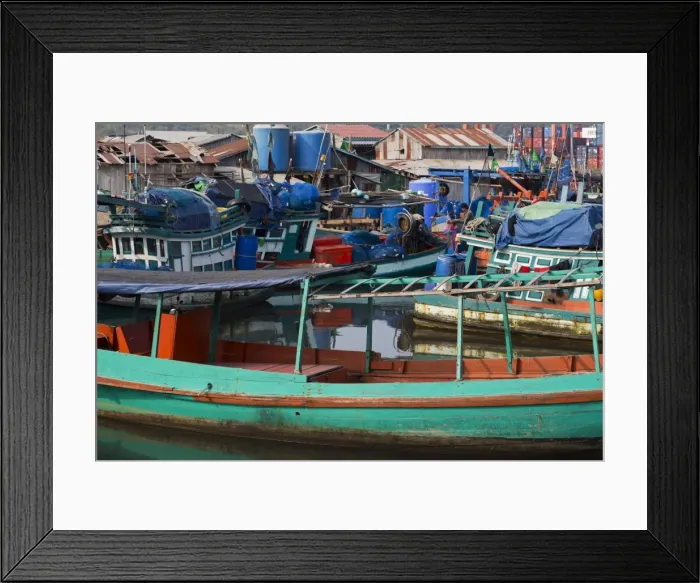 Framed Print : Fishing village in Sihanoukville Port, Sihanouk Province, Cambodia, Indochina, Southeast Asia, Asia Framed Print : Fishing village in Sihanoukville Port, Sihanouk Province, Cambodia, Indochina, Southeast Asia, Asia