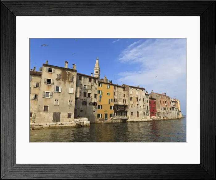 Framed Print : Soaring birds over the Old Town peninsula on a summers early morning, Rovinj (Rovigno) peninsula, Istria, Croatia, Europe Framed Print : Soaring birds over the Old Town peninsula on a summers early morning, Rovinj (Rovigno) peninsula, Istria, Croatia, Europe