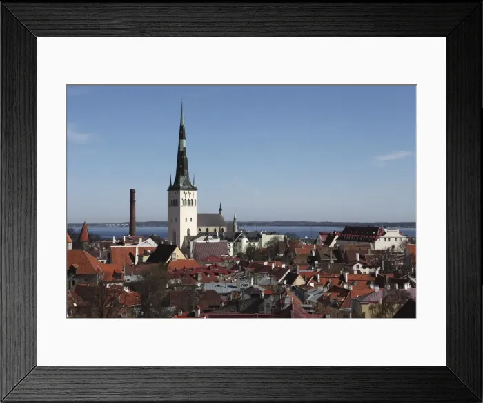 Framed Print : The spire of St Olafs Church (St Olavs Church) (Oleviste kirik) on the city skyline of Tallinn, Estonia, by the Gulf of Finland, Europe Framed Print : The spire of St Olafs Church (St Olavs Church) (Oleviste kirik) on the city skyline of Tallinn, Estonia, by the Gulf of Finland, Europe