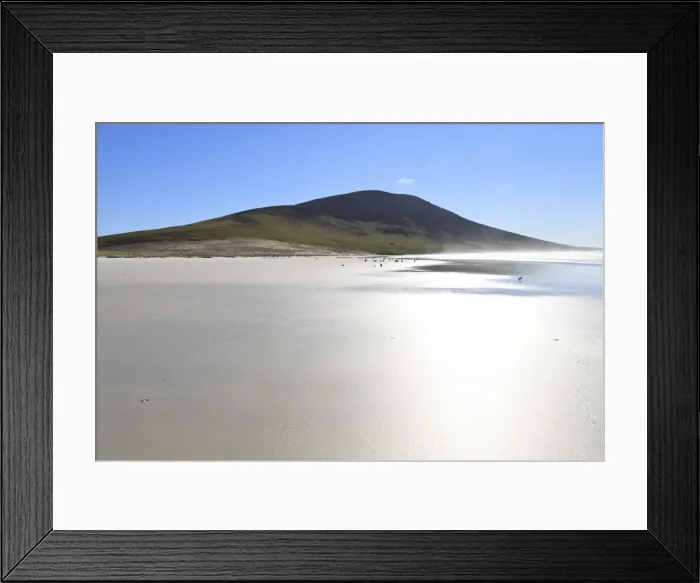 Framed Print : Glistening beach, tracks, sea spray and Mount Harston, the Neck, Saunders Island, Falkland Islands, South America Framed Print : Glistening beach, tracks, sea spray and Mount Harston, the Neck, Saunders Island, Falkland Islands, South America