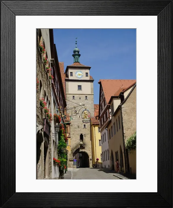 Framed Print : White Tower, , Rothenburg ob der Tauber, Romantic Road, Franconia, Bavaria, Germany, Europe Framed Print : White Tower, , Rothenburg ob der Tauber, Romantic Road, Franconia, Bavaria, Germany, Europe