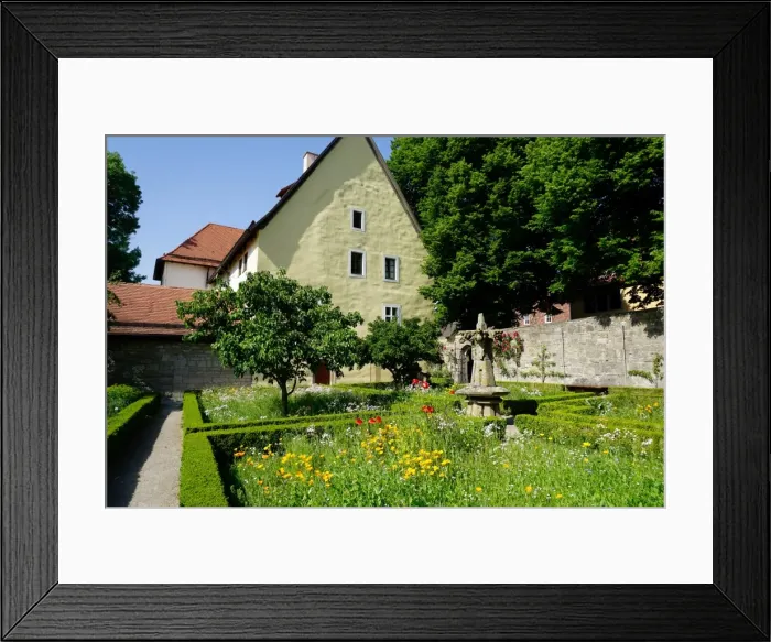 Framed Print : The cloister garden, Rothenburg ob der Tauber, Romantic Road, Franconia, Bavaria, Germany, Europe Framed Print : The cloister garden, Rothenburg ob der Tauber, Romantic Road, Franconia, Bavaria, Germany, Europe
