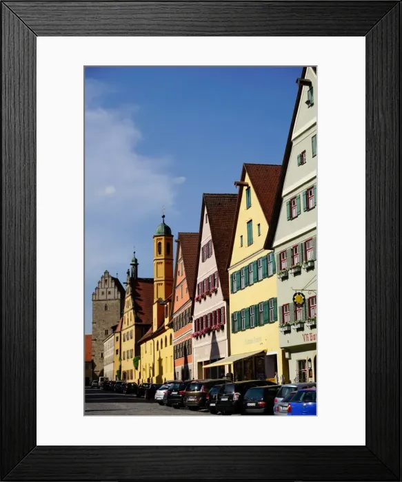 Framed Print : Colourful houses in the area known as Weinmarkt, Dinkelsbuhl, Romantic Road, Franconia, Bavaria, Germany, Europe Framed Print : Colourful houses in the area known as Weinmarkt, Dinkelsbuhl, Romantic Road, Franconia, Bavaria, Germany, Europe