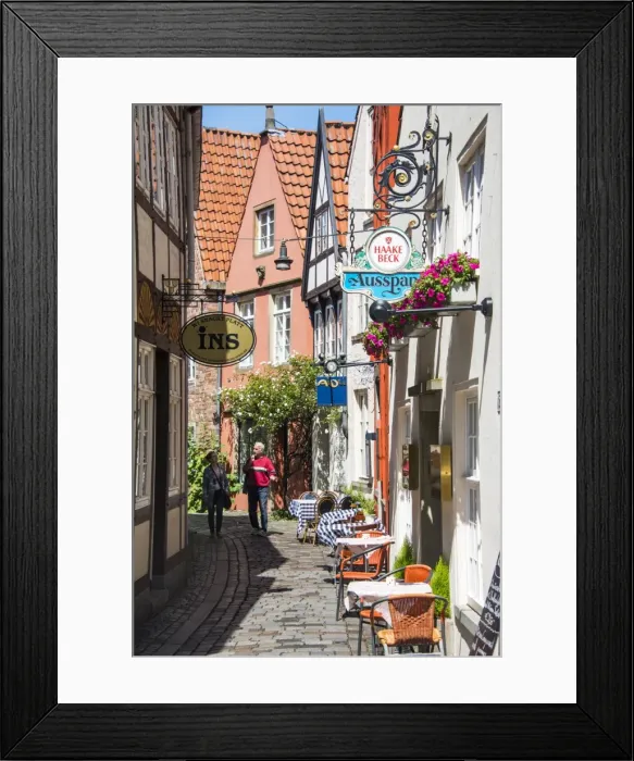 Framed Print : Little alleys in the old Schnoor quarter, Bremen, Germany, Europe Framed Print : Little alleys in the old Schnoor quarter, Bremen, Germany, Europe