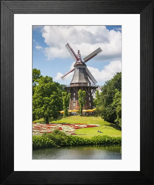 Framed Print : Old wind mill in Bremen, Germany, Europe Framed Print : Old wind mill in Bremen, Germany, Europe