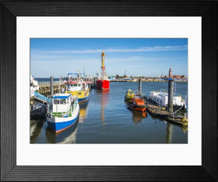 Framed Print : Fishing boats in the harbour of Cuxhaven, Lower Saxony, Germany, Europe Framed Print : Fishing boats in the harbour of Cuxhaven, Lower Saxony, Germany, Europe