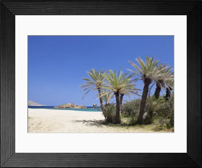 Framed Print : Beach and Palm Tree Forest, Vai, Lasithi, Eastern Crete, Crete, Greek Islands, Greece, Europe Framed Print : Beach and Palm Tree Forest, Vai, Lasithi, Eastern Crete, Crete, Greek Islands, Greece, Europe