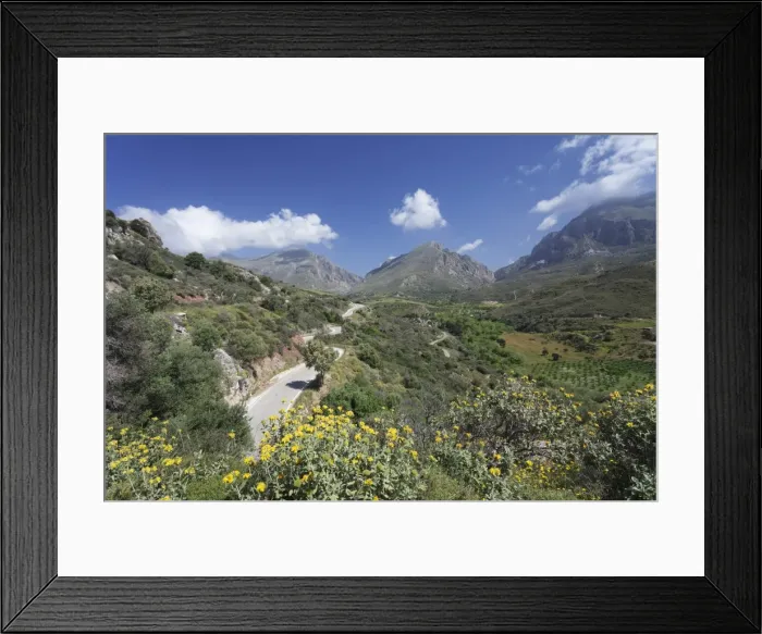 Framed Print : Valley of Megalopotamos River, Kouroupa and Xiro Mountains, Rethymno District, Crete, Greek Islands, Greece, Europe Framed Print : Valley of Megalopotamos River, Kouroupa and Xiro Mountains, Rethymno District, Crete, Greek Islands, Greece, Europe