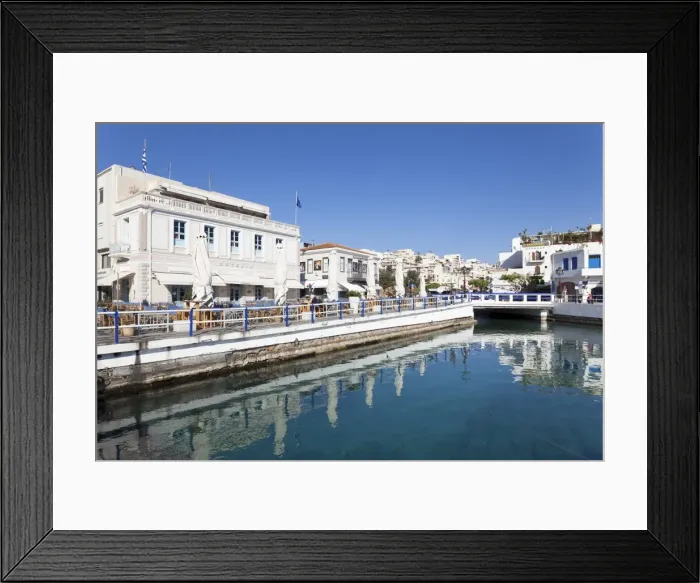 Framed Print : Street cafes at the harbour, Agios Nikolaos, Lasithi, Crete, Greek Islands, Greece, Europe Framed Print : Street cafes at the harbour, Agios Nikolaos, Lasithi, Crete, Greek Islands, Greece, Europe