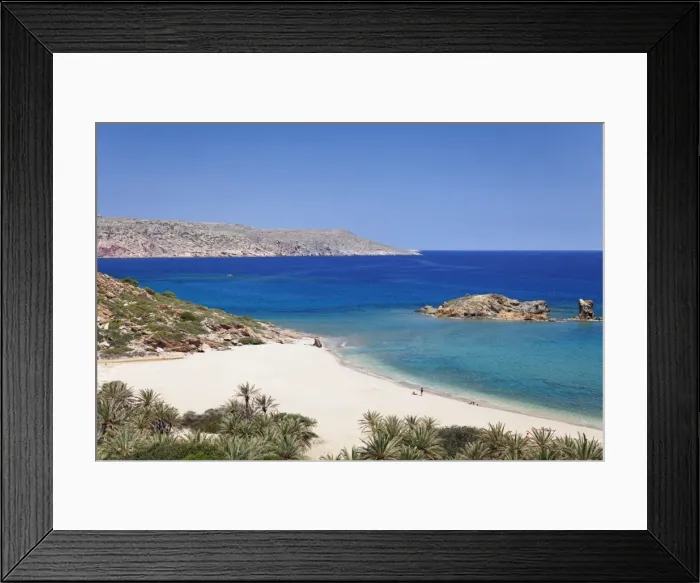 Framed Print : Beach and palm tree forest, Vai, Lasithi, Eastern Crete, Crete, Greek Islands, Greece, Europe Framed Print : Beach and palm tree forest, Vai, Lasithi, Eastern Crete, Crete, Greek Islands, Greece, Europe