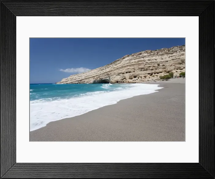 Framed Print : Matala Bay and Beach, Heraklion District, Crete, Greek Islands, Greece, Europe Framed Print : Matala Bay and Beach, Heraklion District, Crete, Greek Islands, Greece, Europe