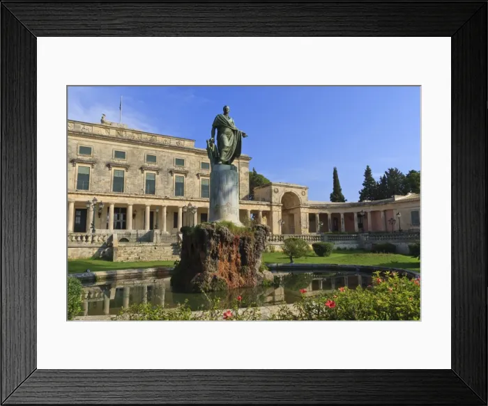 Framed Print : Palace of Saints Michael and George (Royal Palace) (City Palace) with statue, the Esplanade, Corfu Town, Corfu, Ionian Islands, Greek Islands, Greece, Europe Framed Print : Palace of Saints Michael and George (Royal Palace) (City Palace) with statue, the Esplanade, Corfu Town, Corfu, Ionian Islands, Greek Islands, Greece, Europe