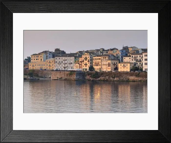 Framed Print : Summer sunrise on the waterfront, Old Town from the sea, Corfu Town, UNESCO World Heritage Site, Corfu, Ionian Islands, Greek Islands, Greece, Europe Framed Print : Summer sunrise on the waterfront, Old Town from the sea, Corfu Town, UNESCO World Heritage Site, Corfu, Ionian Islands, Greek Islands, Greece, Europe