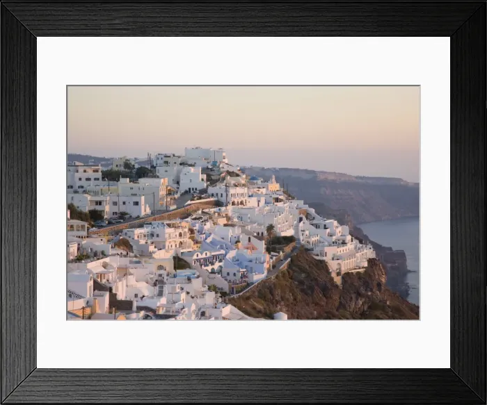 Framed Print : The village lit by the setting sun, Firostefani, Santorini (Thira) (Thera), Cyclades Islands, South Aegean, Greek Islands, Greece, Europe Framed Print : The village lit by the setting sun, Firostefani, Santorini (Thira) (Thera), Cyclades Islands, South Aegean, Greek Islands, Greece, Europe