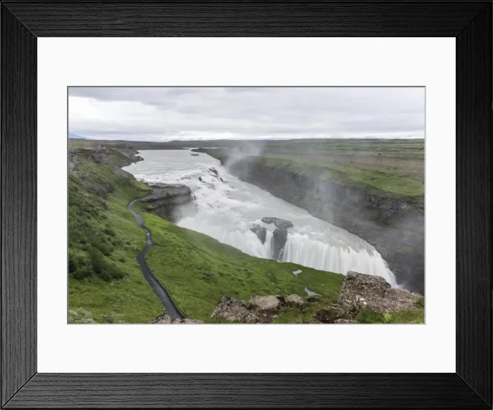Framed Print : View of Gullfoss (Golden waterfall) on the Hvita River, Iceland, Polar Regions Framed Print : View of Gullfoss (Golden waterfall) on the Hvita River, Iceland, Polar Regions