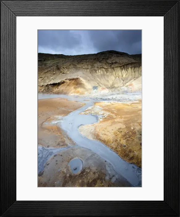 Framed Print : Boiling mud pools and stream at Seltun, part of the Krysuvik goethermal area on the Reykjanes Peninsula, Iceland, Polar Regions Framed Print : Boiling mud pools and stream at Seltun, part of the Krysuvik goethermal area on the Reykjanes Peninsula, Iceland, Polar Regions