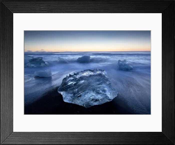 Framed Print : Jokulsa Beach at sunrise, on the edge of the Vatnajokull National Park, South Iceland, Iceland, Polar Regions Framed Print : Jokulsa Beach at sunrise, on the edge of the Vatnajokull National Park, South Iceland, Iceland, Polar Regions