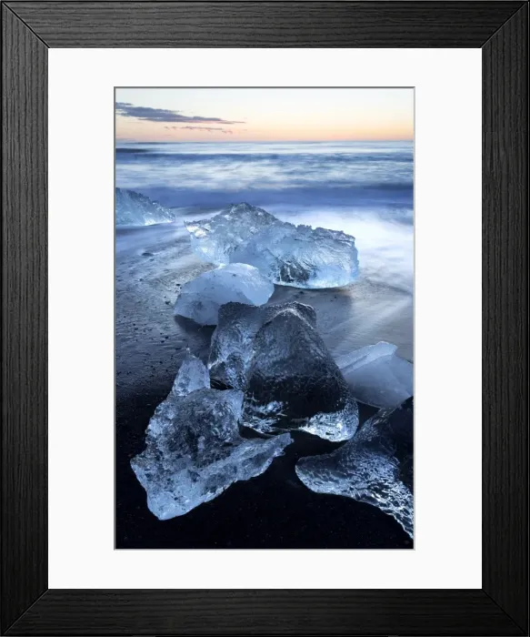 Framed Print : Jokulsa Beach at sunrise, on the edge of the Vatnajokull National Park, South Iceland, Iceland, Polar Regions Framed Print : Jokulsa Beach at sunrise, on the edge of the Vatnajokull National Park, South Iceland, Iceland, Polar Regions