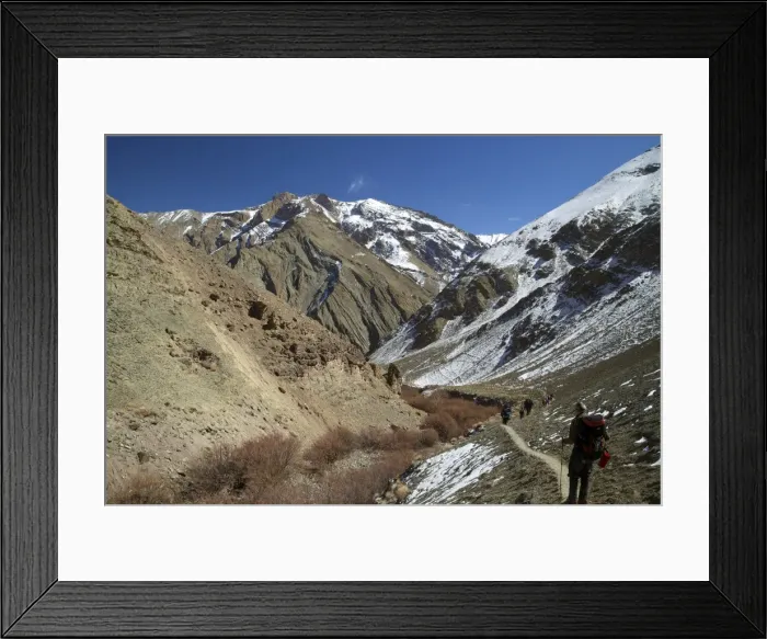 Framed Print : Tourists trek in winter, Hemis National Park, Ladakh, India, Asia Framed Print : Tourists trek in winter, Hemis National Park, Ladakh, India, Asia