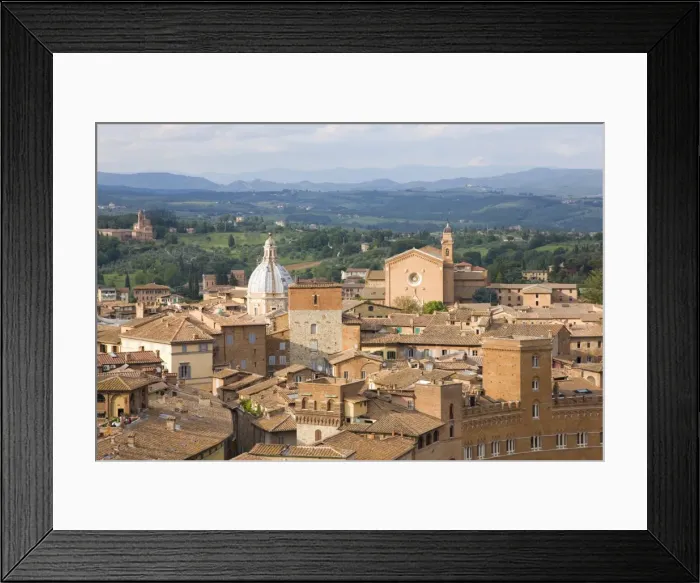 Framed Print : View over city rooftops to rolling hills, the Basilica of San Francesco prominent, UNESCO World Heritage Site, Siena, Tuscany, Italy, Europe Framed Print : View over city rooftops to rolling hills, the Basilica of San Francesco prominent, UNESCO World Heritage Site, Siena, Tuscany, Italy, Europe