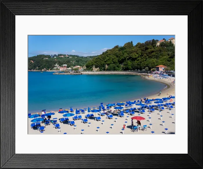 Framed Print : Lerici bay and beach, Liguria, Italy, Europe Framed Print : Lerici bay and beach, Liguria, Italy, Europe