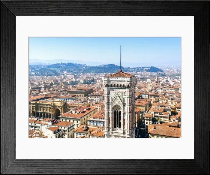 Framed Print : Campanile of Giotto and city view from the top of the Duomo, Florence (Firenze), UNESCO World Heritage Site, Tuscany, Italy, Europe Framed Print : Campanile of Giotto and city view from the top of the Duomo, Florence (Firenze), UNESCO World Heritage Site, Tuscany, Italy, Europe