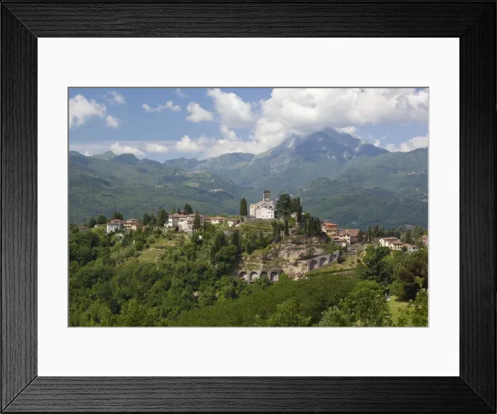 Framed Print : View of medieval hill town and Duomo di San Cristoforo, Barga, Garfagnana, Tuscany, Italy, Europe Framed Print : View of medieval hill town and Duomo di San Cristoforo, Barga, Garfagnana, Tuscany, Italy, Europe