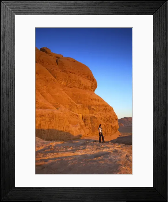Framed Print : Tourist at Wadi Rum, Jordan, Middle East Framed Print : Tourist at Wadi Rum, Jordan, Middle East