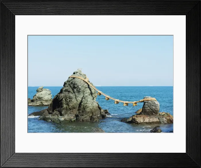 Framed Print : Futaminoura rocks, Meoto-Iwa (Wedded Rocks), Mie Prefecture, Honshu, Japan, Asia Framed Print : Futaminoura rocks, Meoto-Iwa (Wedded Rocks), Mie Prefecture, Honshu, Japan, Asia