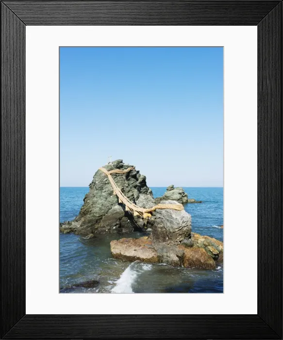 Framed Print : Futaminoura rocks, Meoto-Iwa (Wedded Rocks), Mie Prefecture, Honshu, Japan, Asia Framed Print : Futaminoura rocks, Meoto-Iwa (Wedded Rocks), Mie Prefecture, Honshu, Japan, Asia