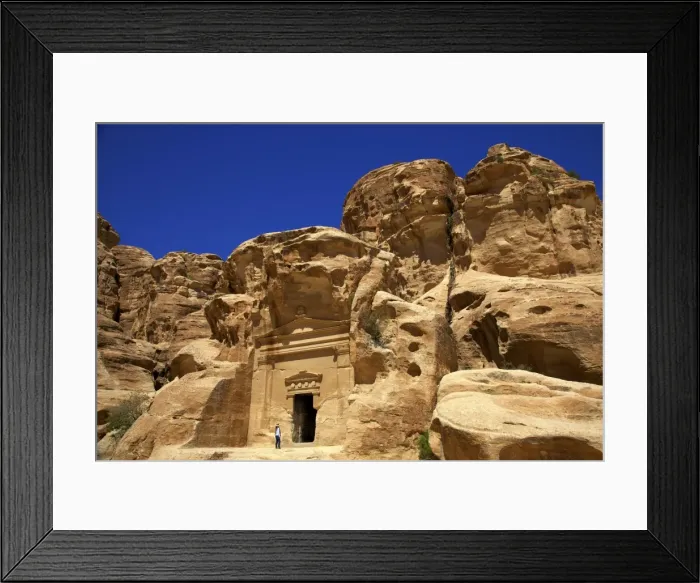 Framed Print : Tourist at Little Petra, UNESCO World Heritage Site, Jordan, Middle East Framed Print : Tourist at Little Petra, UNESCO World Heritage Site, Jordan, Middle East