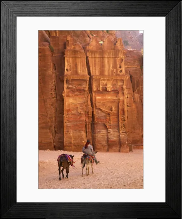Framed Print : Bedouin riding donkey in the Siq, Petra, UNESCO World Heritage Site, Jordan, Middle East Framed Print : Bedouin riding donkey in the Siq, Petra, UNESCO World Heritage Site, Jordan, Middle East