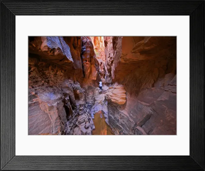Framed Print : Tourist in Khazali Canyon, Wadi Rum, Jordan, Middle East Framed Print : Tourist in Khazali Canyon, Wadi Rum, Jordan, Middle East